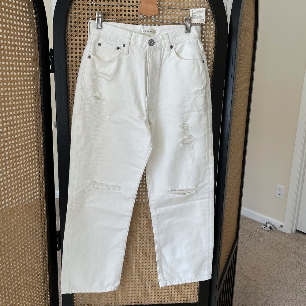 Moussy Straight white jeans